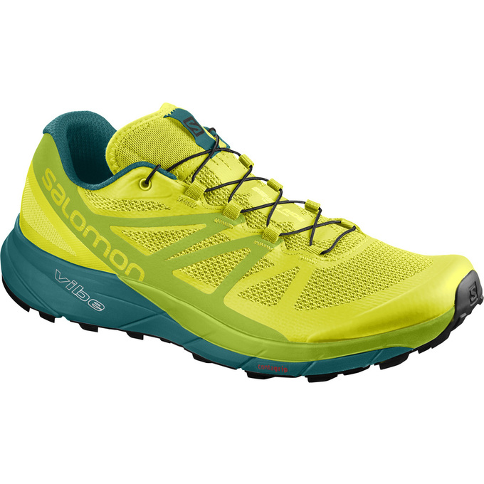 Salomon SENSE RIDE Zapatillas Trail Running Hombre - Amarillo / Verde - Colombia (01286-WKDZ)